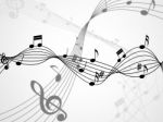 Background Notes Shows Bass Clef And Backdrop Stock Photo