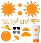 Set Of Uv Sun Protection Stock Photo