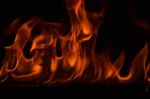 Beautiful Fire Flames On Black Background Stock Photo