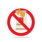 Cigarettes Pack Prohibition Sign Stock Photo