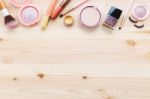 Cosmetic And Makeup Background Stock Photo