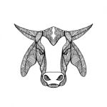 Brahma Bull Head Mandala Stock Photo