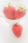 Fresh Ripe Strawberries On White Background Stock Photo