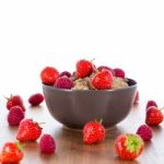 Bran Flakes With Fresh Raspberries And Strawberries Stock Photo