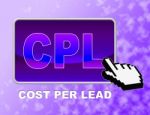 Cpl Button Means Web Site And Acquiring Stock Photo