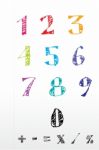 Numbers And Signs On White Stock Photo