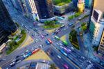 Seoul, South Korea  -  May 10 : Traffic Speeds Through An Intersection In Gangnam.gangnam Is An Affluent District Of Seoul. Photo Taken On May 10,2015 In Seoul,south Korea Stock Photo