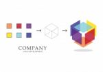 Abstract Geometric Logo Development Stock Photo