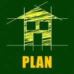 Plans House Represents Architect Habitation And Residence Stock Photo