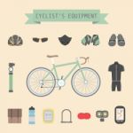 Cyclist's Gear Stock Photo