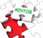Mentor Puzzle Shows Advice Mentoring Mentorship And Mentors Stock Photo