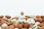 Almonds On White Background Stock Photo
