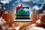 3d Rendering Cloud Computing Devices Stock Photo