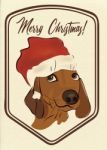 Sausage Dog Merry Christmas Cards Stock Photo