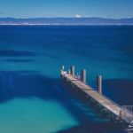 Freycinet Pier By Coles Bay In Tasmania Stock Photo