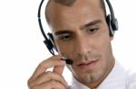 Young Businessman With Headphone Stock Photo