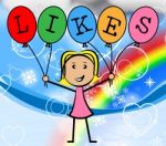 Likes Balloons Indicates Social Media And Bunch Stock Photo