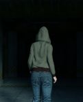 3d Illustration Of Hoodie Woman Walking In To A Dark Place Stock Photo