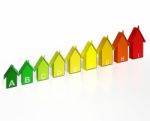 Energy Efficiency Rating Houses Show Eco Buildings Stock Photo
