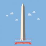Washington Monument In Flat Style Stock Photo