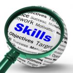 Skills Magnifier Definition Means Special Abilities Or Aptitudes Stock Photo