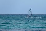 Windsurfing In Sardinia Stock Photo