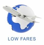 Low Fares Shows Discount Airfare 3d Rendering Stock Photo