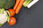 Mix Vegetables On Schist Stock Photo