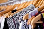 Multi Colored Wardrobe Showcase Stock Photo