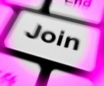 Join Keyboard Shows Subscribing Membership Or Registration Stock Photo