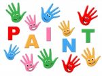 Paint Kids Means Painting Colorful And Children Stock Photo