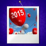 Two Thousand Fifteen On Balloons Photo Shows Year 2015 Stock Photo