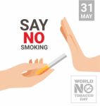 Hand Saying No Thanks To A Cigarette For World No Tobacco Day Stock Photo
