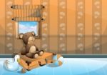 Cartoon  Illustration Interior Kid Room With Separated Layers Stock Photo