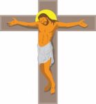 Jesus Christ On Cross Retro Stock Photo