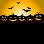 Bats Halloween Indicates Trick Or Treat And Celebration Stock Photo
