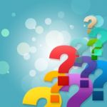 Question Marks Shows Frequently Asked Questions And Asking Stock Photo