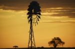 Australian Windmill In The Countryside Stock Photo