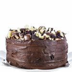 Homemade Chocolate Cake On Plate Stock Photo