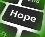 Hope Key Shows Hoping Hopeful Wishing Or Wishful Stock Photo