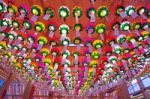 Seoul, South Korea - May 9 : Bongeunsa Temple With Hanging Lanterns For Celebrating The Buddha's Birthday On May. Photo Taken On May 9,2015 In Seoul,south Korea Stock Photo