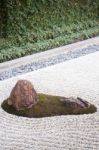 Zen Gardens Typically Contain Gravel And Bare Stones Stock Photo