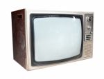Old Vintage Tv Isolated Stock Photo