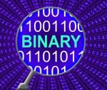 Binary Data Represents Virtual Encode And Bytes Stock Photo