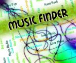 Music Finder Means Sound Track And Audio Stock Photo