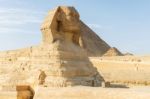 Sphinx And Pyramid Of Giza Stock Photo