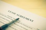 Lease Agreement Contract Document And Pen Bottom Left Corner Vintage Style Stock Photo