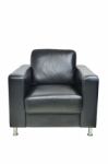 Leather Black Chair Isolated Stock Photo