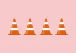 Traffic Cones  Illustration Stock Photo