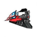 American Steam Locomotive Mascot Stock Photo